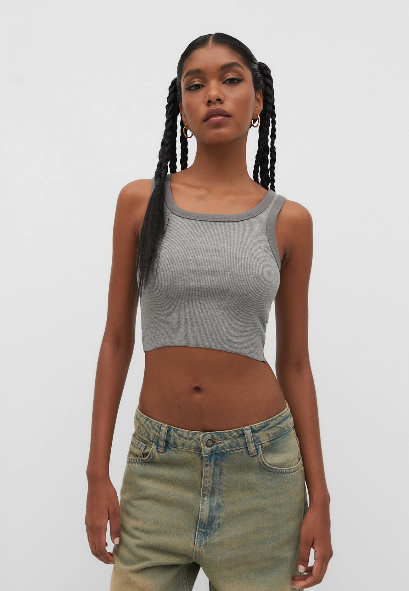 Camiseta cropped estilo nadador