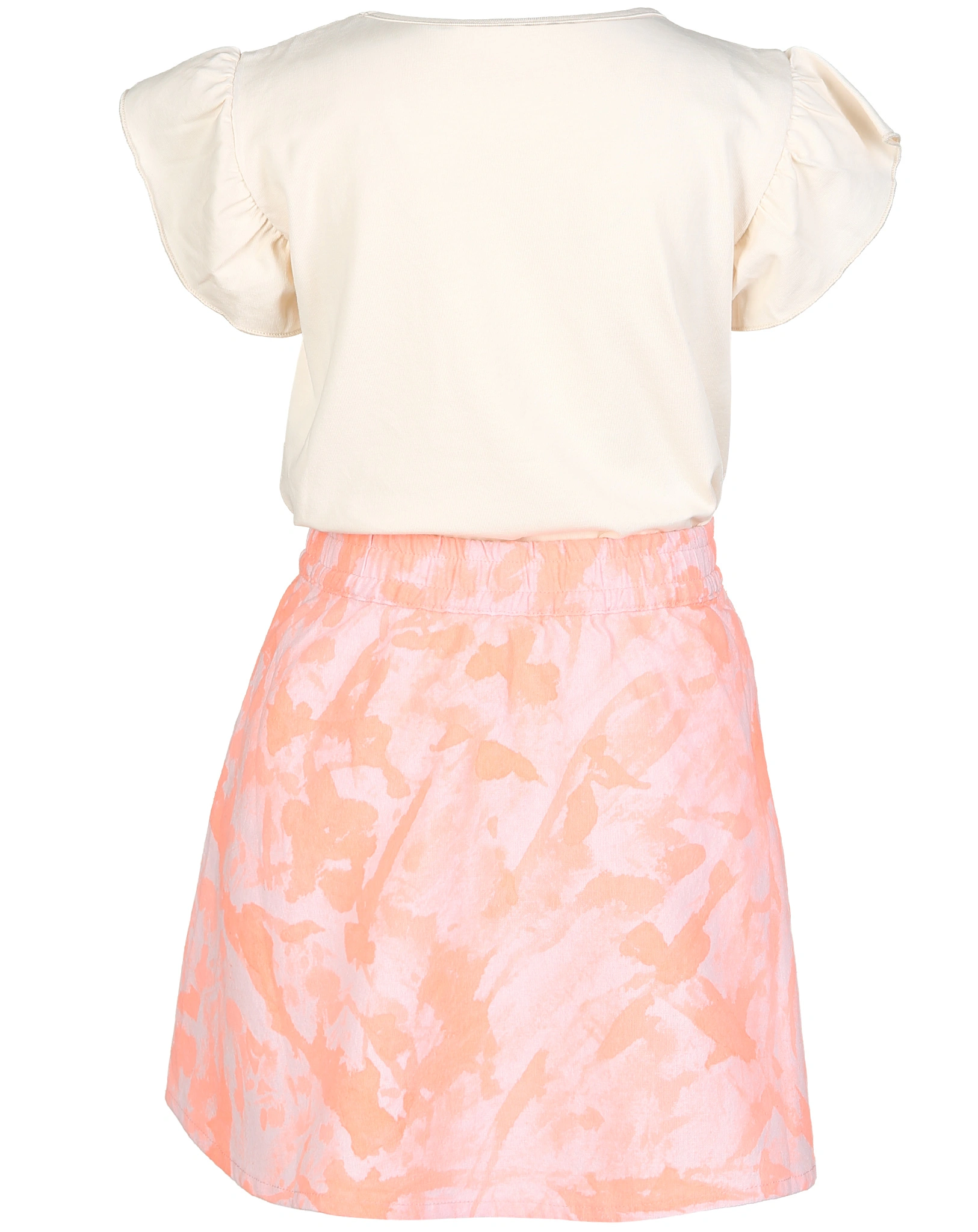 Top BATIK mit Rock in elfenbein/neon pink