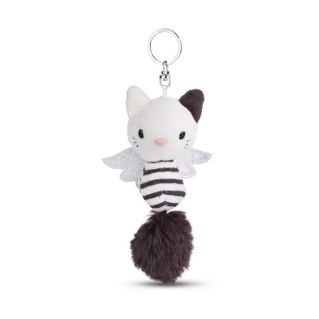 NICI Schlüsselanhänger Schutzkätzchen schwarz-weiß, 12 cm