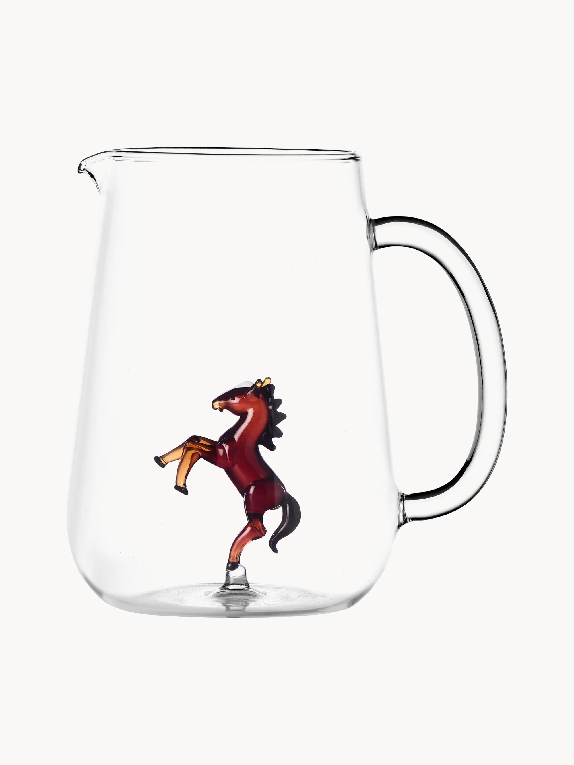Handgemaakte karaf Horse van borosilicaatglas, 1.7 L