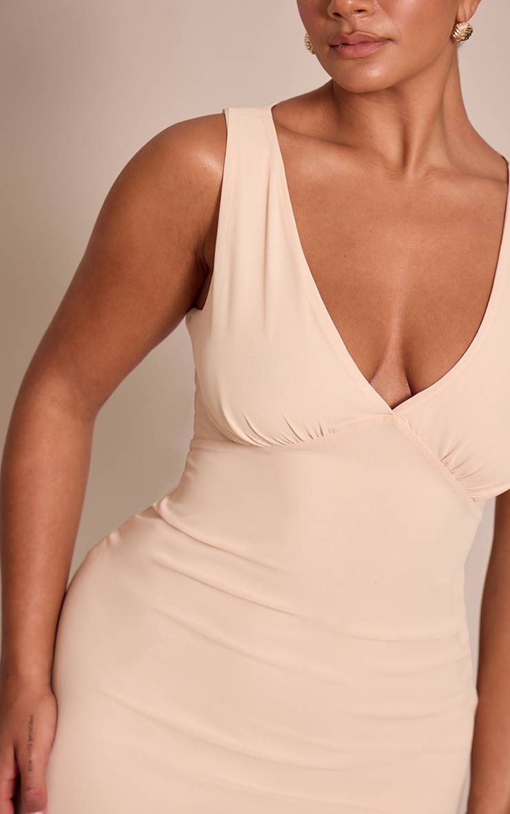 Butter Cream Robe Mini En Mousseline À Décolleté Plongeant Shape