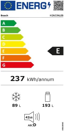 Réfrigérateur combiné autoportant Bosch KGN33NLEB série 2 - 282 L