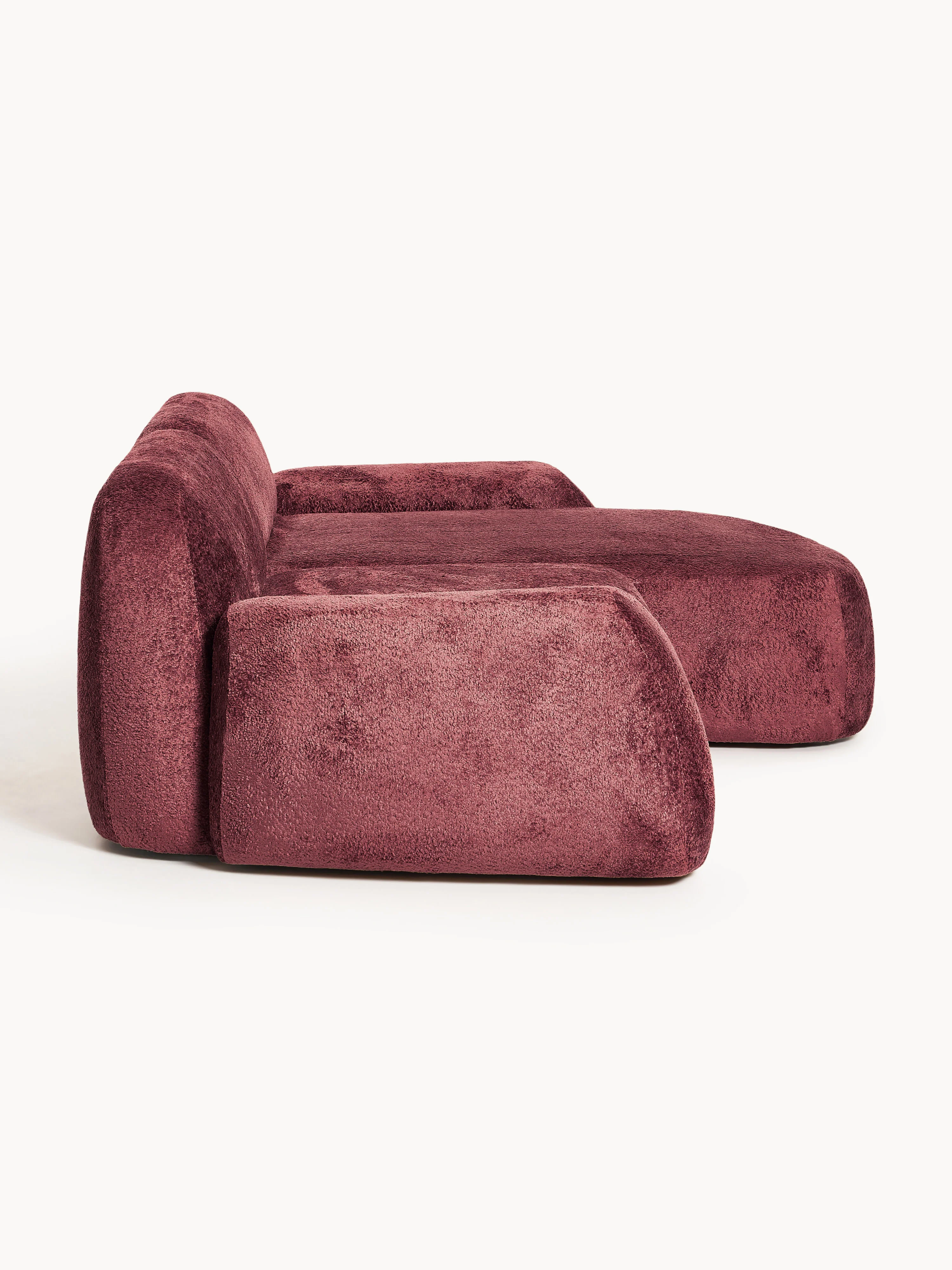 Modulaire teddy-bouclé hoekbank Wolke (3-zits)
