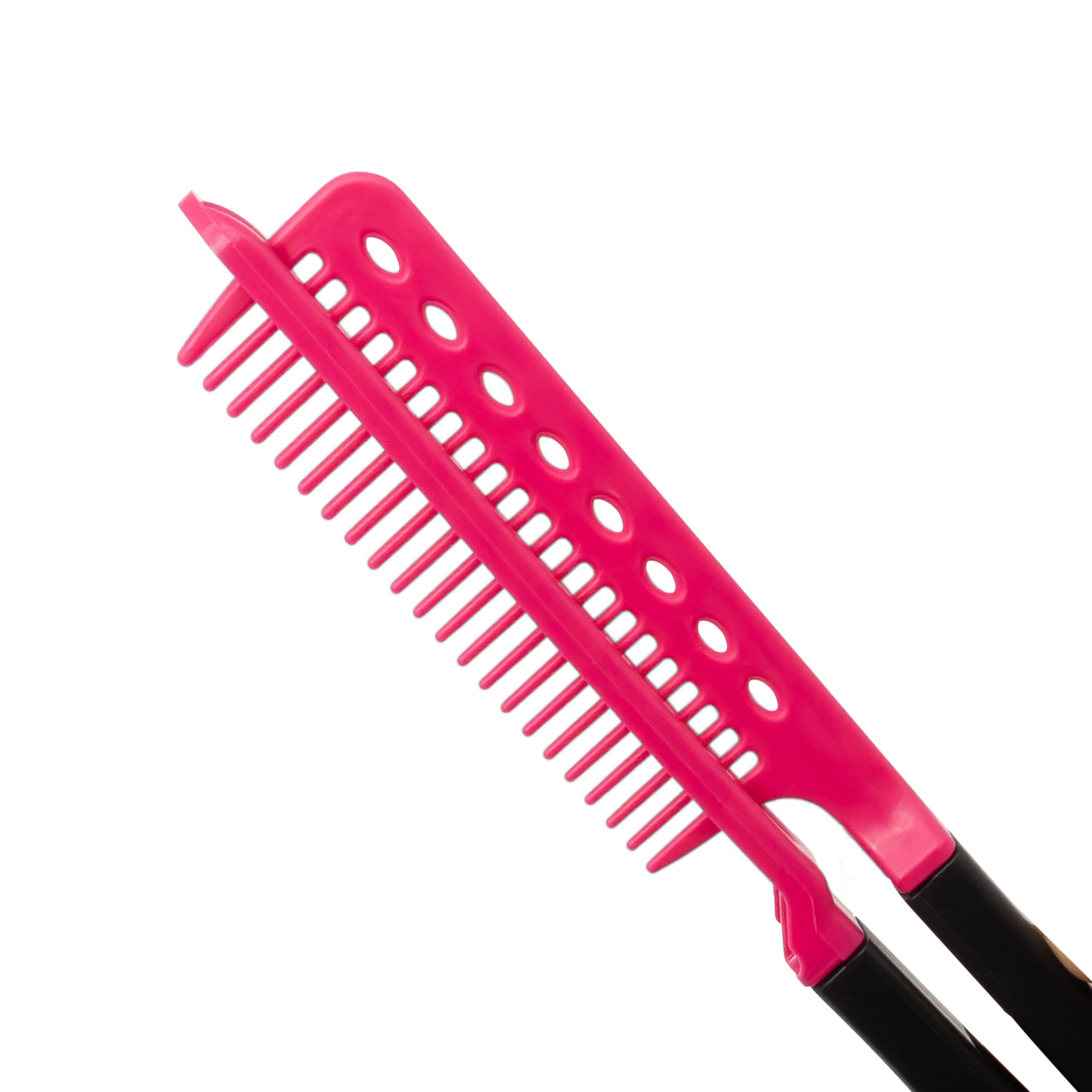 (24cm) Doppelseitiger Friseur Kamm Haar Styling Glättkamm - Pink / Schwarz
