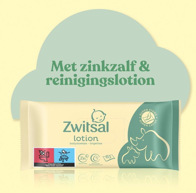 Zwitsal Billendoekjes Voordeelverpakking - Lotion - dermatologisch getest en alcoholvrij - 15 x 65 - 975 billendoekjes