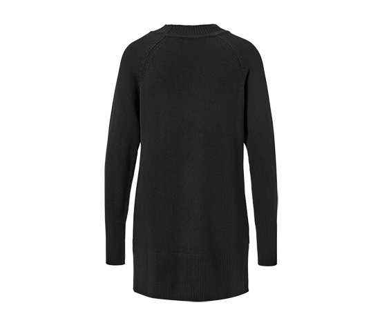 Langer Strickpullover, schwarz