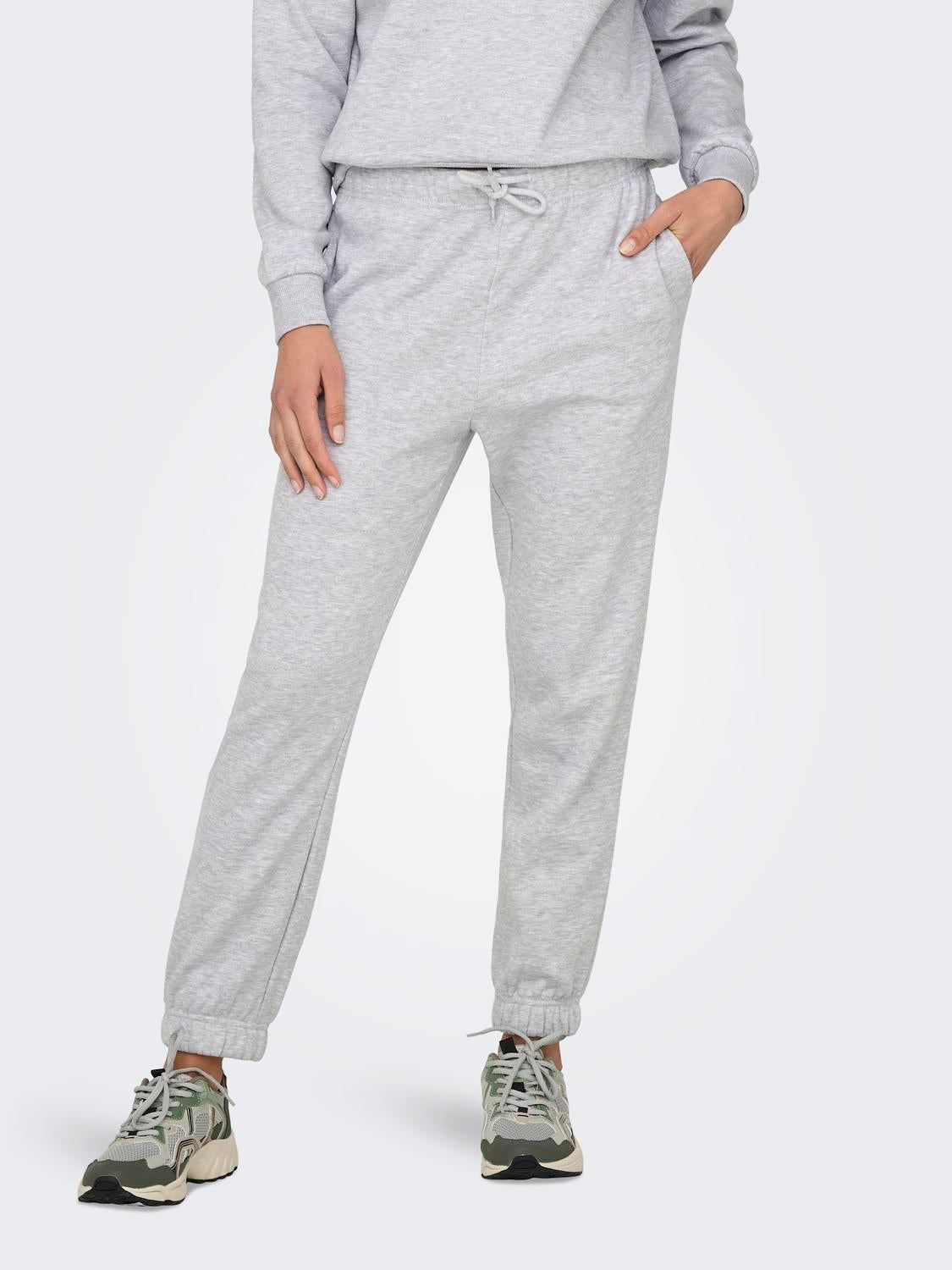 ONLFAVE Normal geschnitten Jogginghose Light Grey Melange