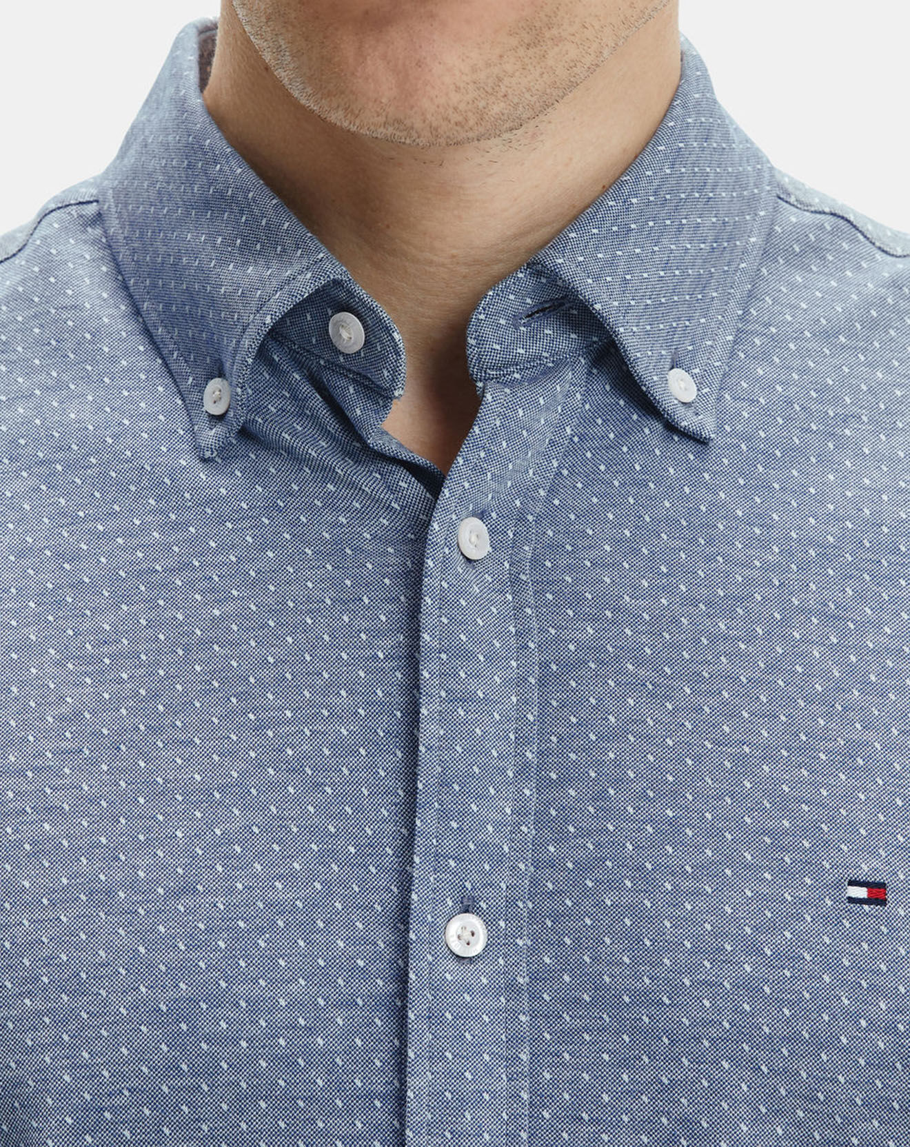 Tommy Hilfiger Chemise slim 1985 Knitted Dobby bleu marine