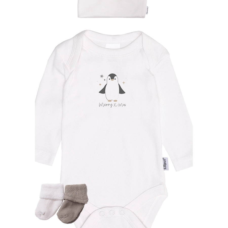 Liliput 4-teiliges Set 'Pinguin' weiss-grau