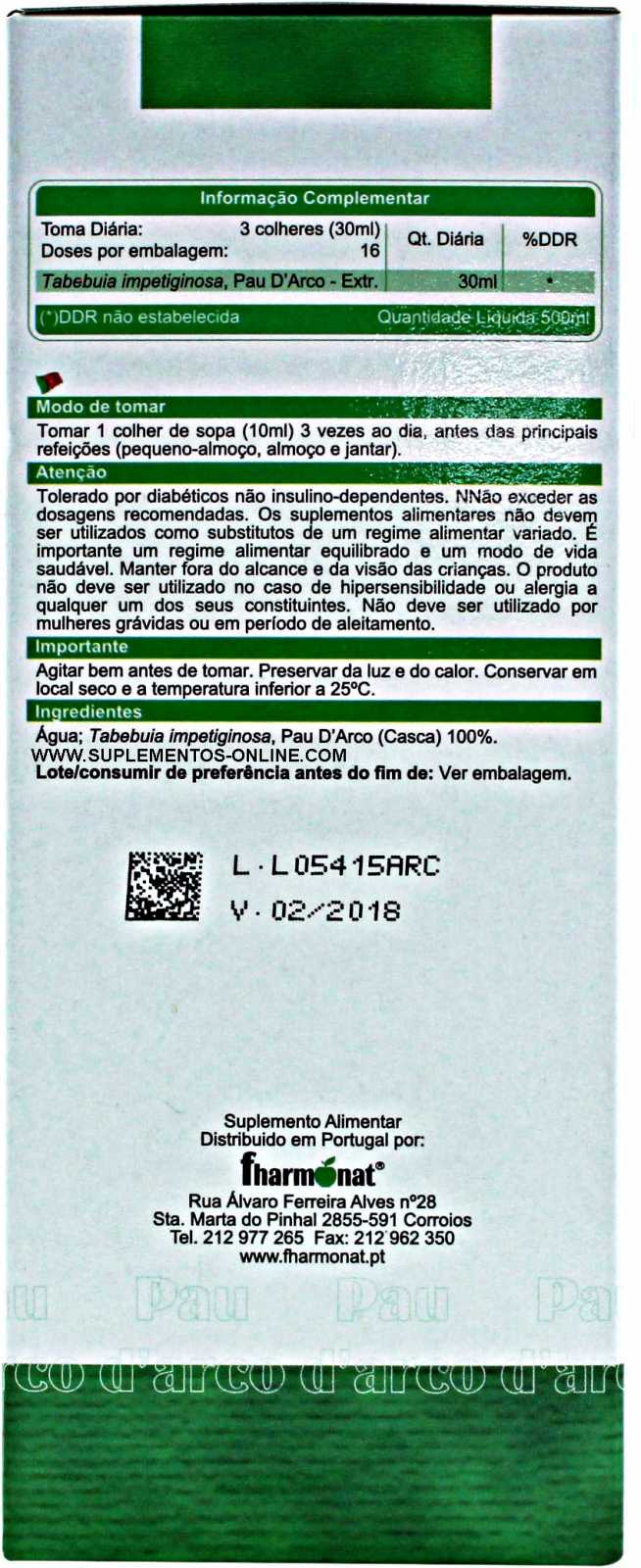 Fharmonat Pau D'Arco Extrato 200 ml Jarabe