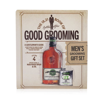 18.21 Man Made Book of Good Grooming Gift Set Volume 4: Spiced Vanilla (Wash 532ml   Oil 60ml)  2pcs