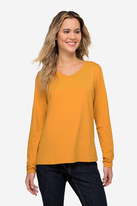T-Shirt, V-Ausschnitt, 3/4-Ärmel, OEKO-TEX