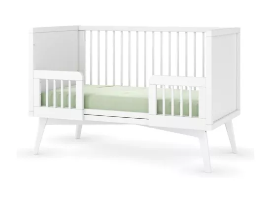 Lit bébé évolutif Montessori 70x140 cm bois massif blanc MARLEY