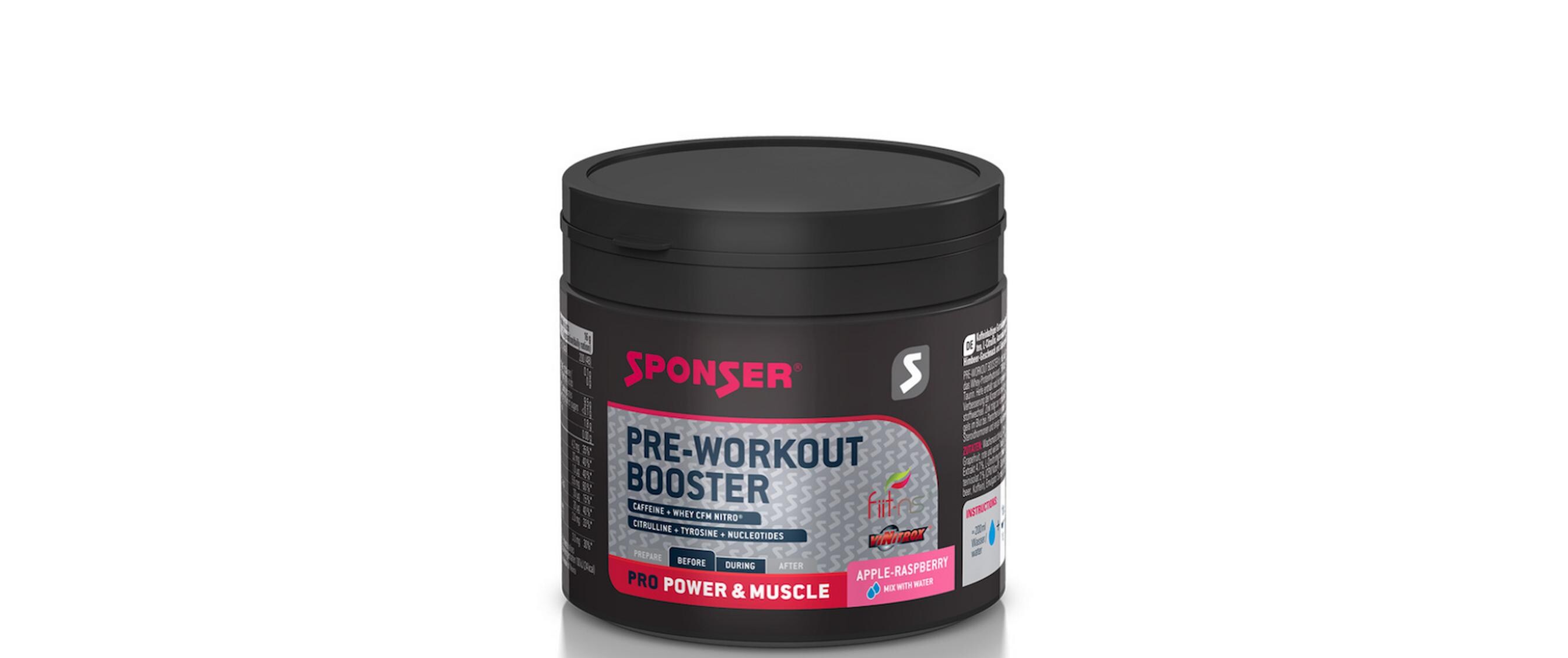 Pulver Pre-Workout Booster Apfel/Himbeer 256 gSponser Pre-Workout Booster