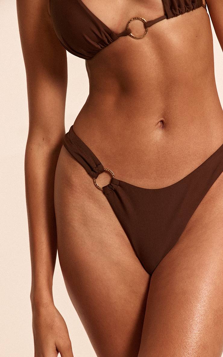Espresso Bas De Bikini Tanga Turquoise À Anneau Doré