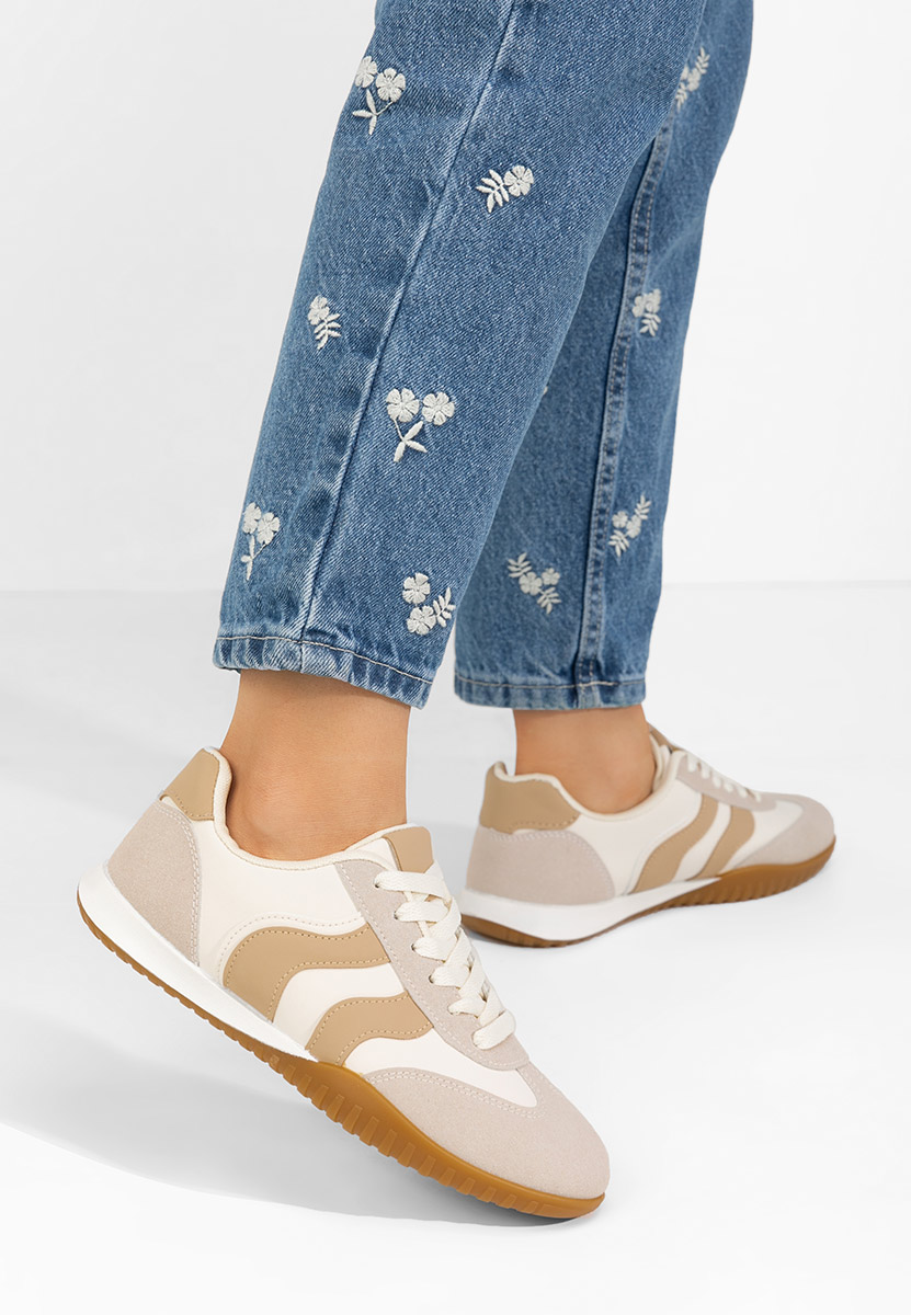 Baskets pour femme beige Donya