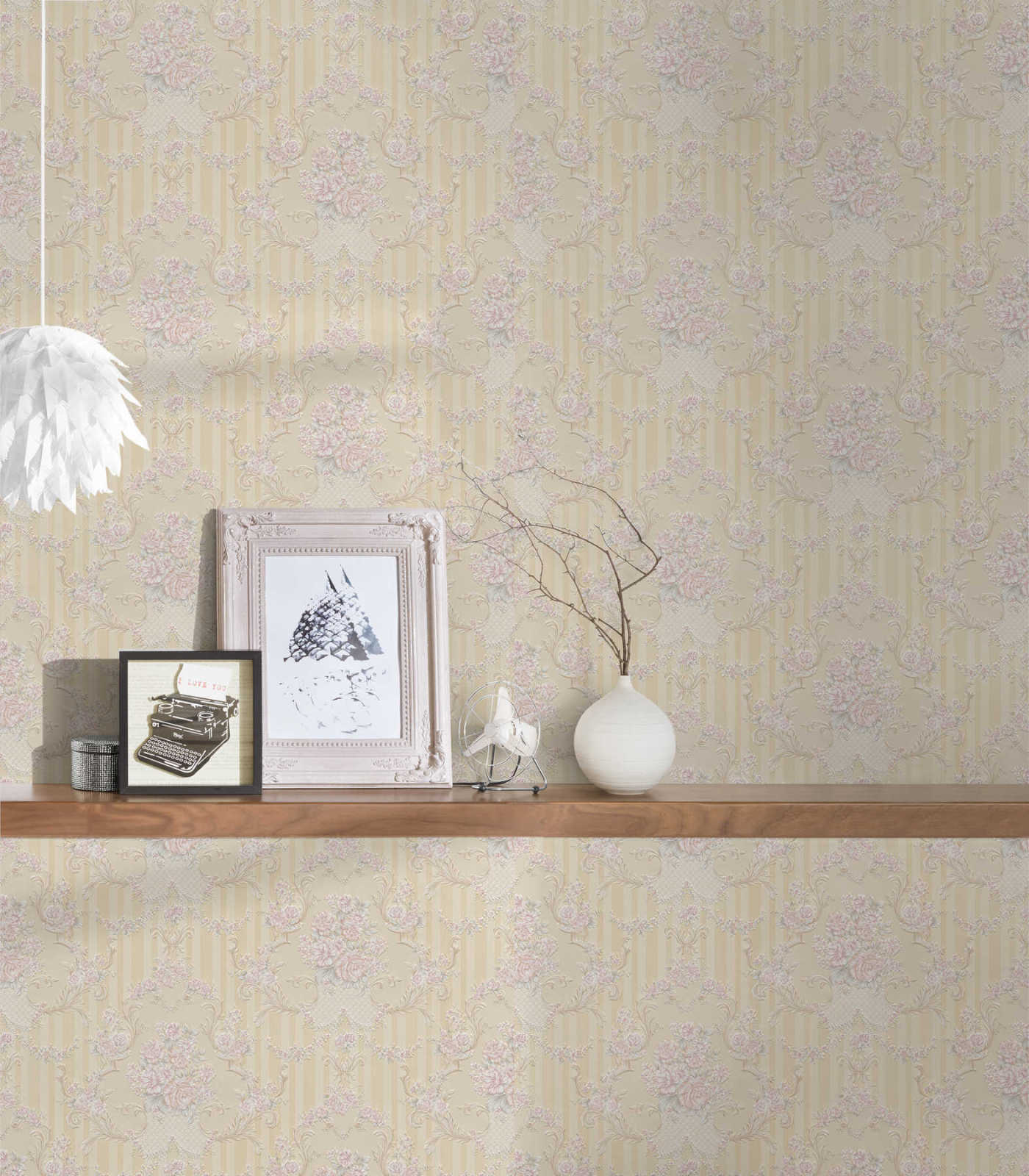 Papiertapete CONCERTO 3 - beige-rosa - Barock - 10 Meter