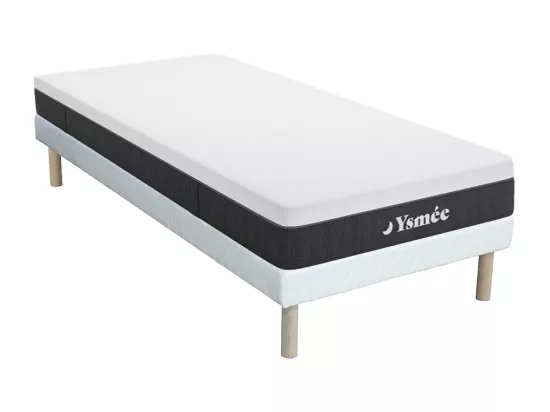 Ensemble 90 x 190 cm sommier tapissier + matelas ressorts ensachés 7 zones déhoussable ép.22cm - CELESTRIA de YSMÉE