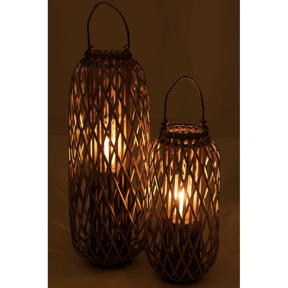 Lanterne willow bois gris large