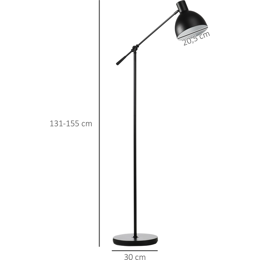 HOMCOM Stehlampe mit E27 Sockel schwarz