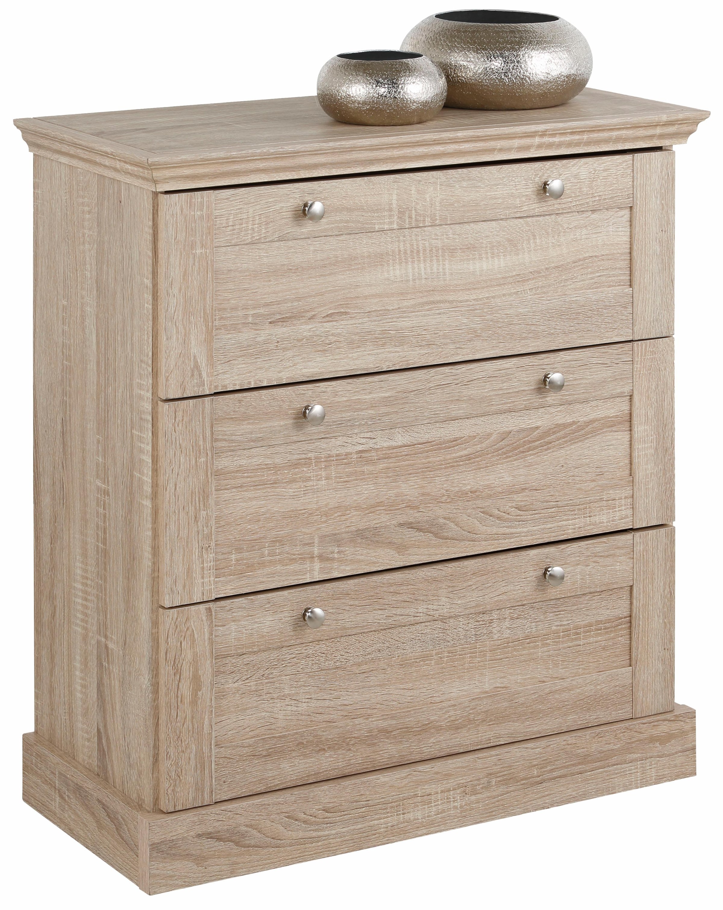 Home affaire Schubkastenkommode »Binz« mit schönen Metallgriffen, 3 Schubladen, Breite 75 cm