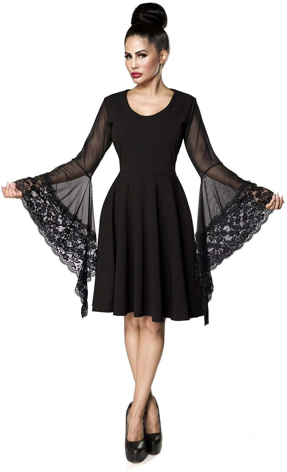 Robe Gothique Manches Évasées | Ocultica Robe mi-longue