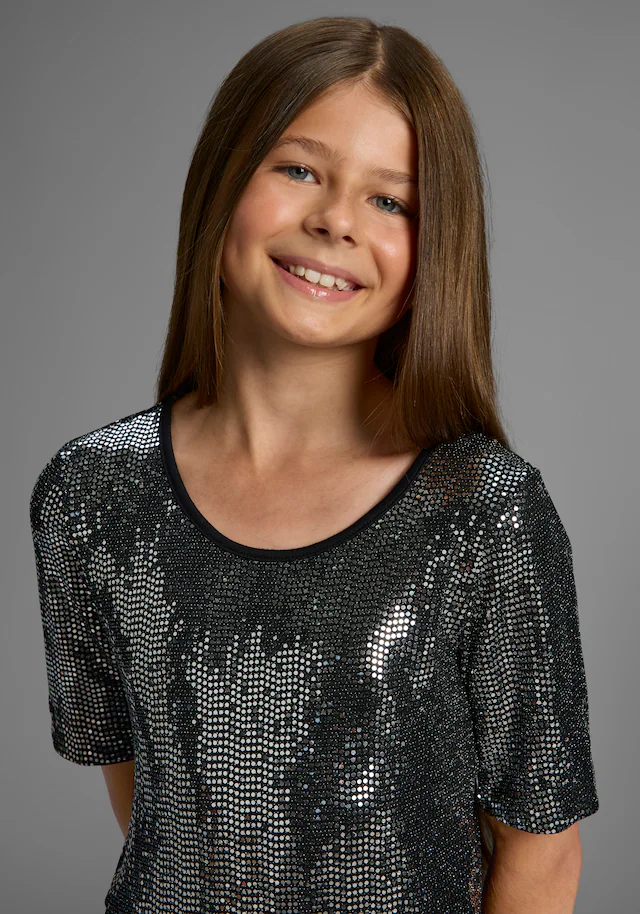 Bruno Banani Jerseykleid »Kleid in Pailletten-Optik« Für TEENS. Shirtkleid in Pailletten-Optik