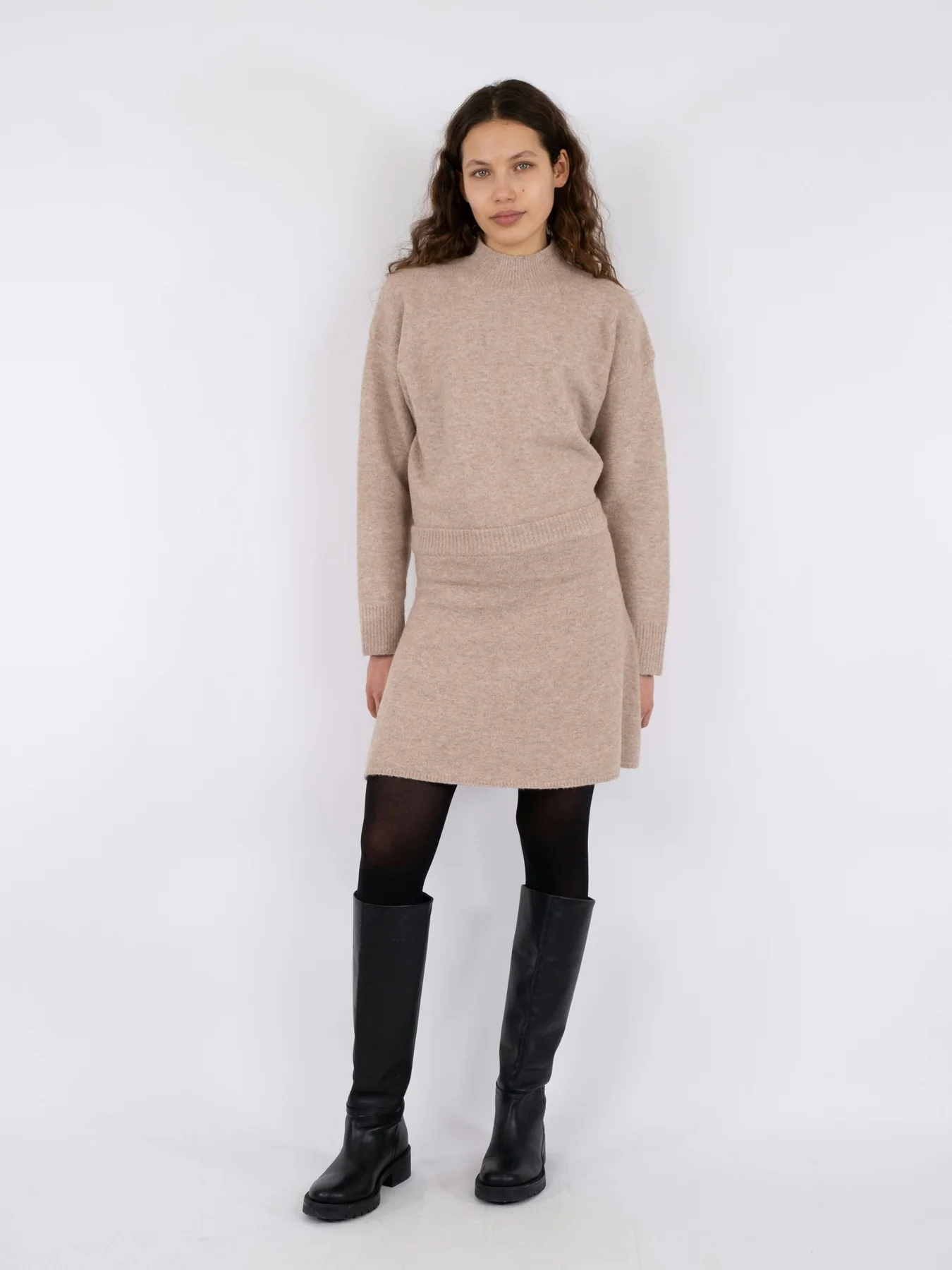 Neo Noir Gisa Knit Skirt sand melange