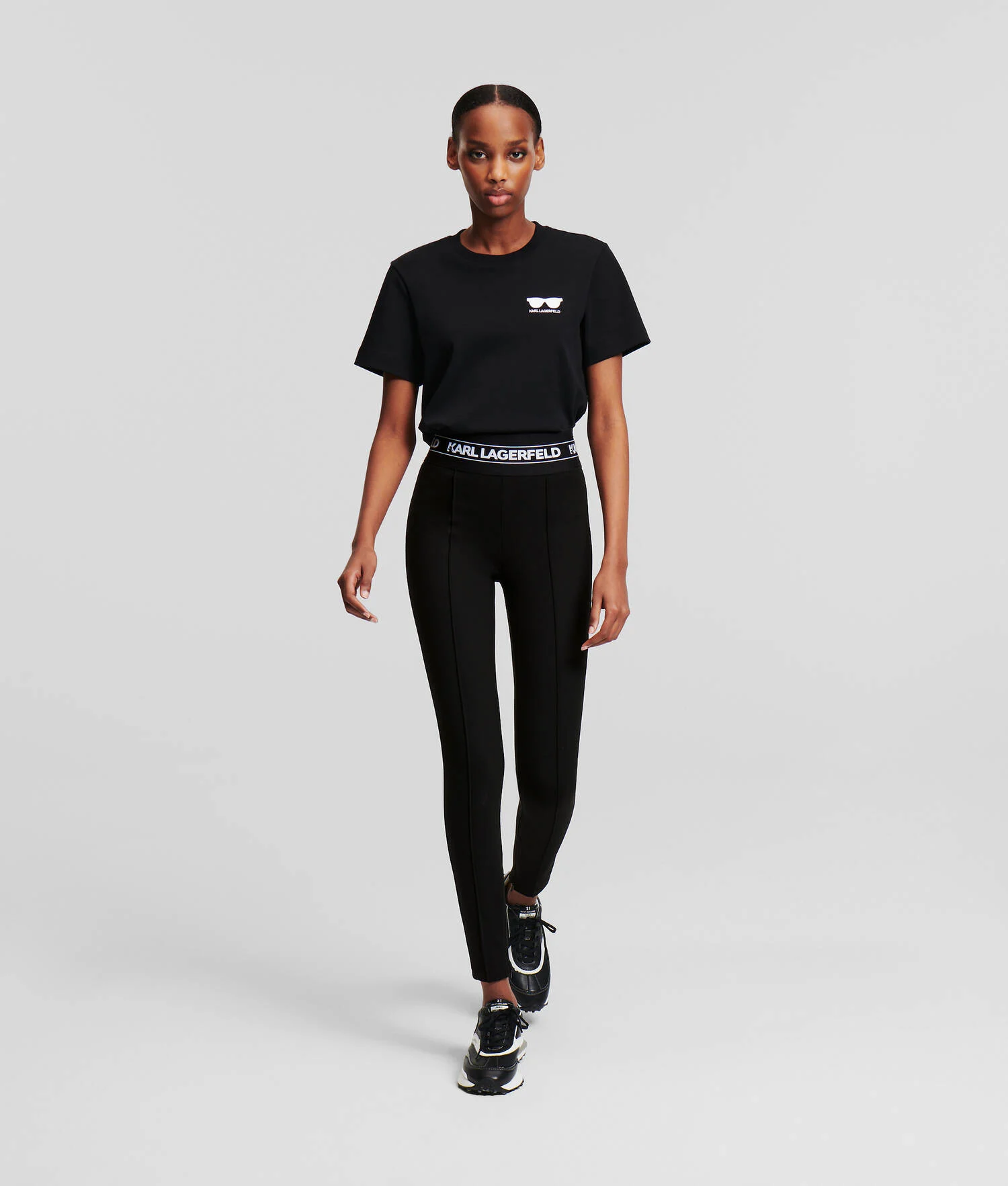 LEGGING EN PUNTO AVEC GALON À LOGO KARL