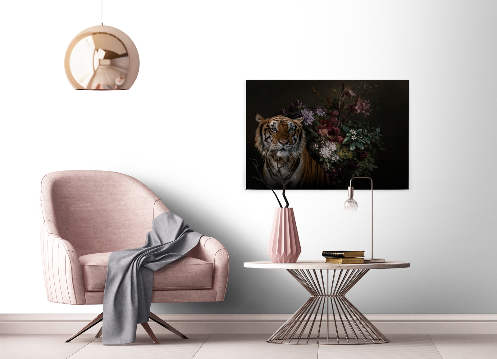 Leinwandbild TIGER - schwarz-orange - 90x60 cm