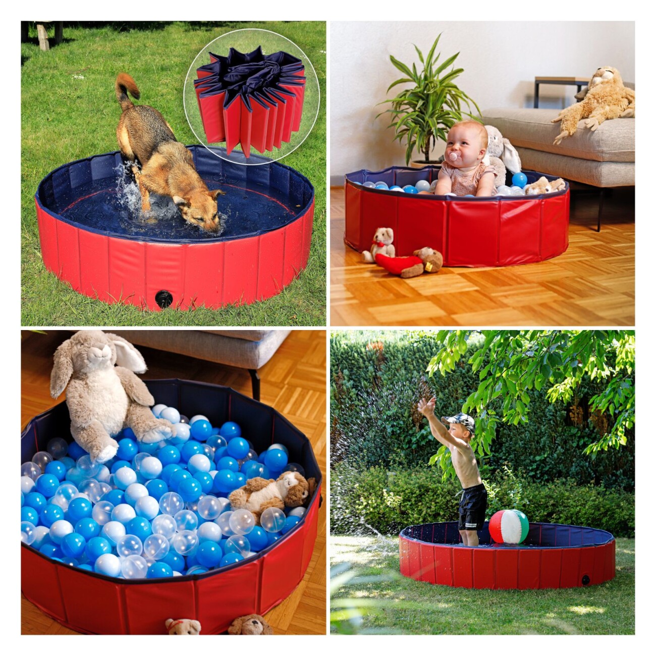 Lionto 160 cm Hundepool mit Ablassventil - faltbar
