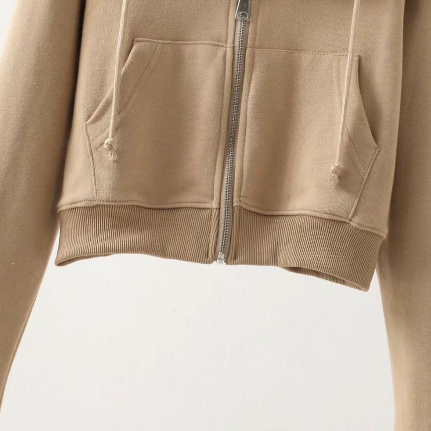 Bazer - Effen cropped hoodie met rits