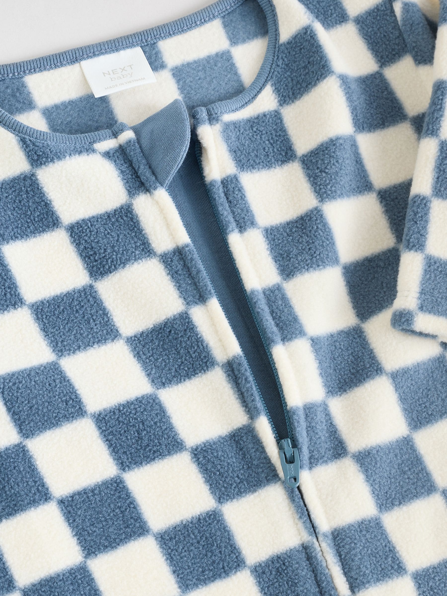 Blauw - Set van 2 baby-onesies van microfleece met tweewegrits