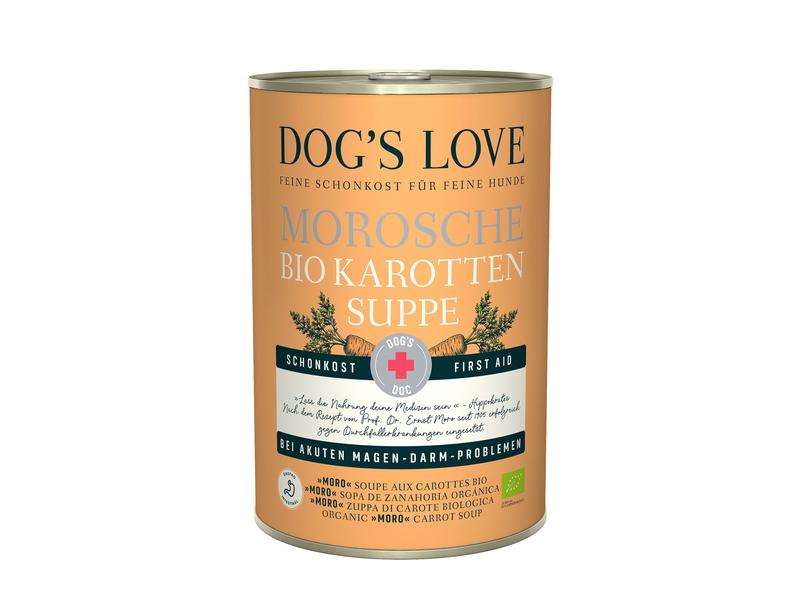Dog's Love Hunde-Nahrungsergänzung Morosche BIO Karottensup Ergänzungsfuttermittel für Magen und Darm