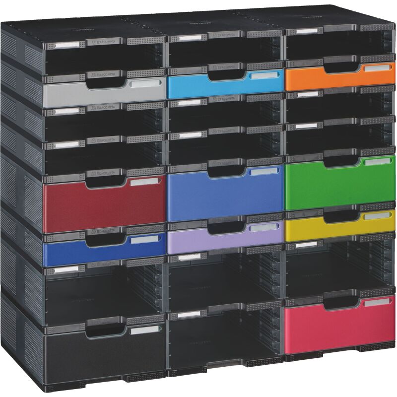 Trieur 24 cases standards Modulodoc Exacompta gris