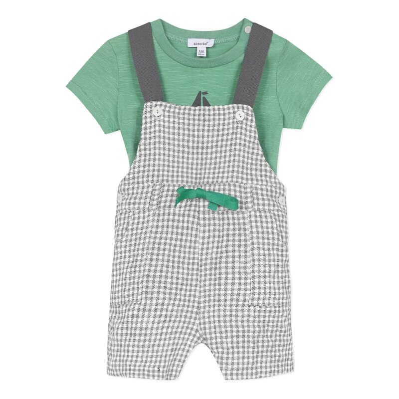 Tenue t-shirt et salopette à carreaux bébé garçon Absorba Aucune nuance