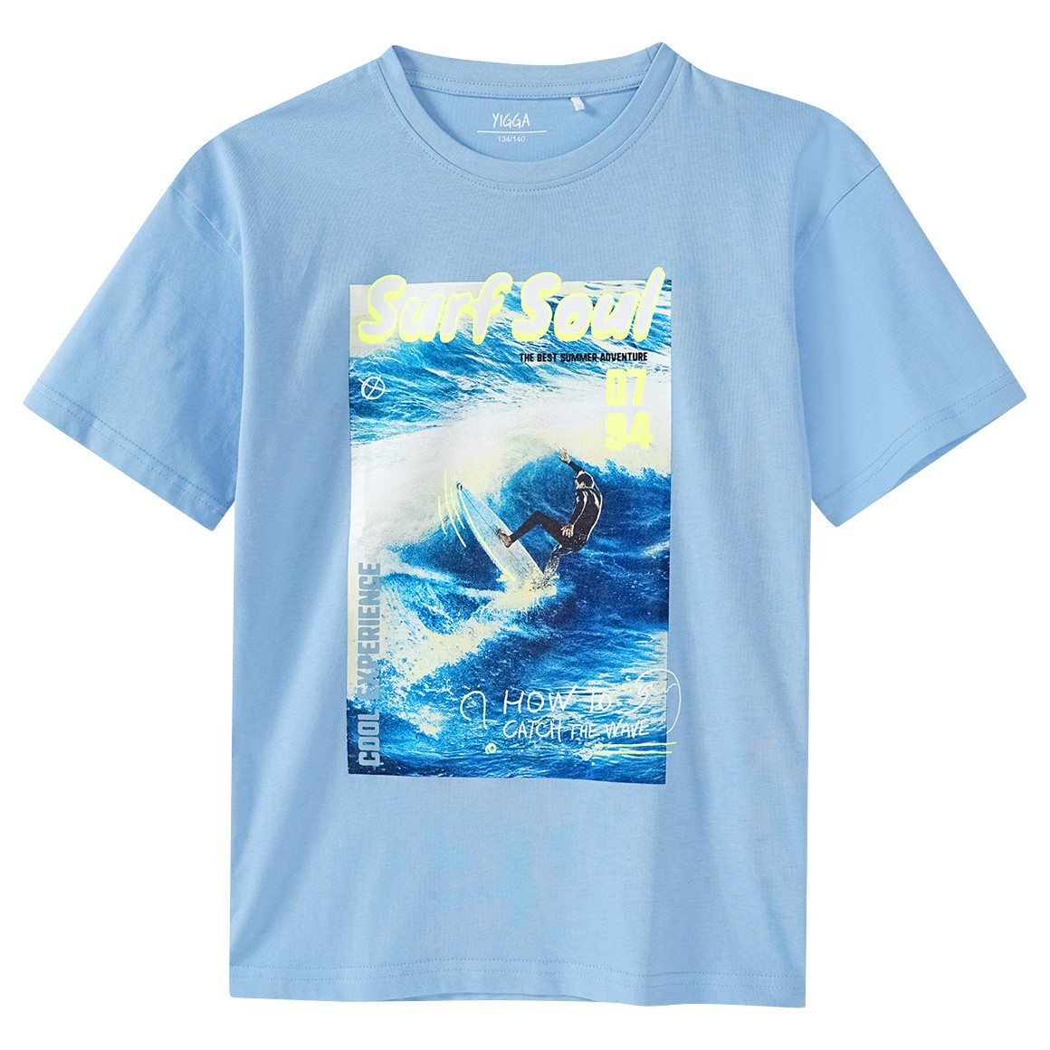 Yigga Jungen T-Shirt mit Foto-Print hellblau