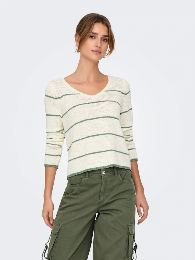 ONLY V-Ausschnitt-Pullover »ONLGEENA L/S V-NECK KNT NOOS«