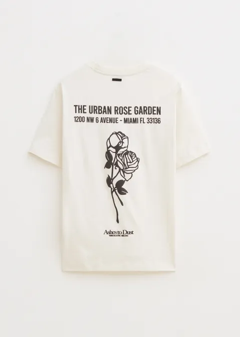 T-shirt met print rose garden off-white (WIT.O)