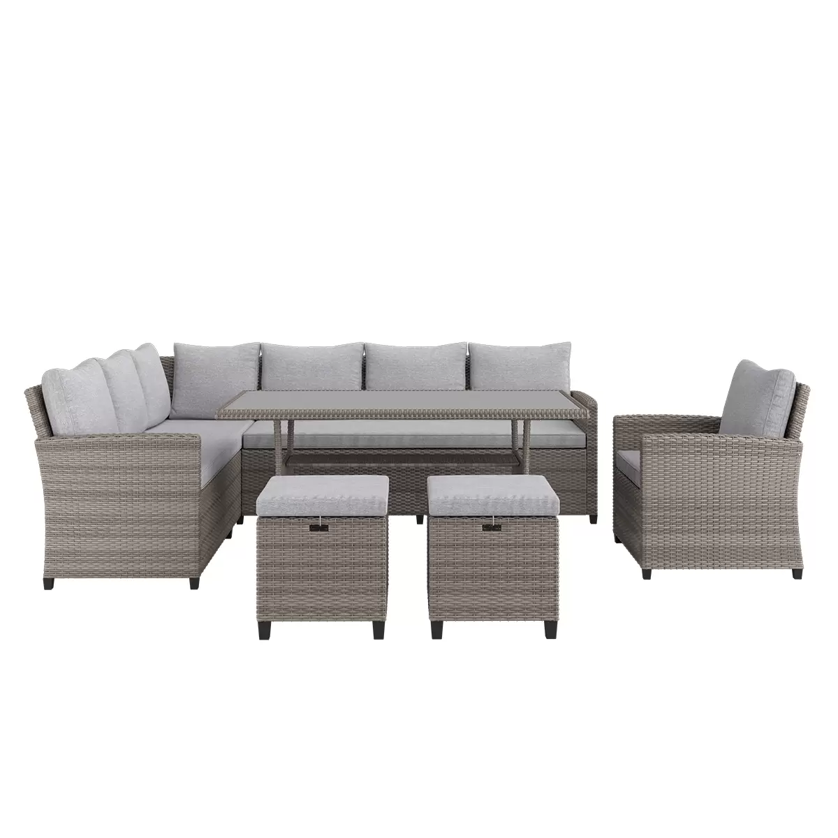 Beldano Loungegarnitur Porto new 5-teilig links braun,grau