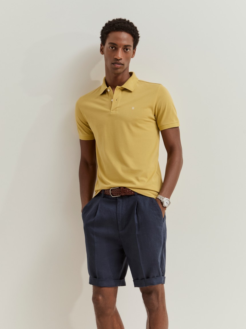 Polo piqué slim fit garment dye