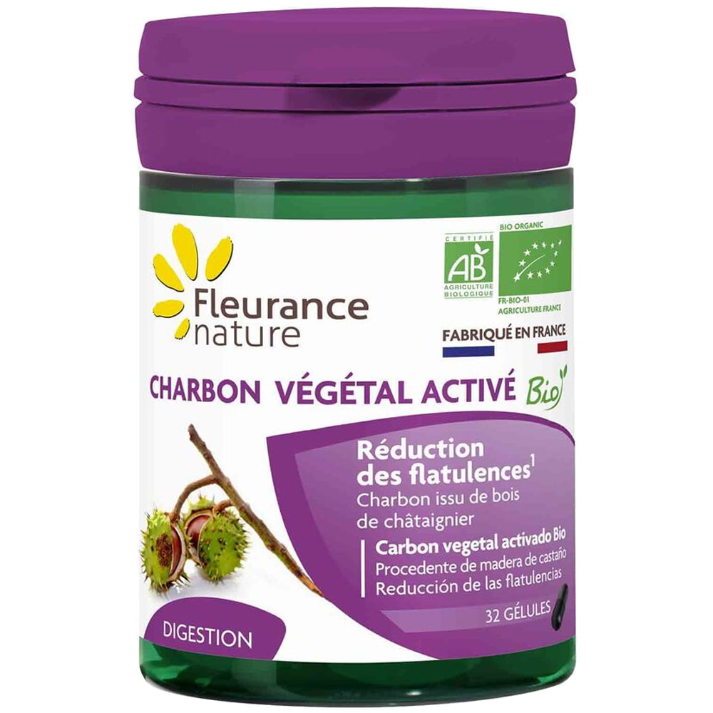 Charbon végétal activé bio - 32 gélules