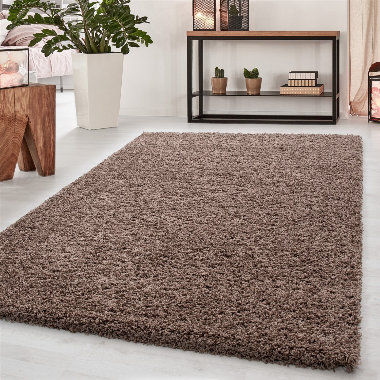 Hochflor Teppich Flauschiger Langflor, Shaggy, Rechteckig, ca. 50 mm Florhöhe