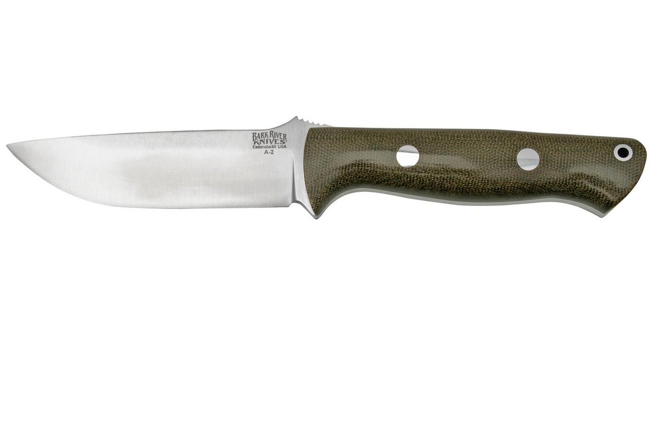 Bark River Bravo 1 A2 Green Canvas Micarta, bushcraftmes