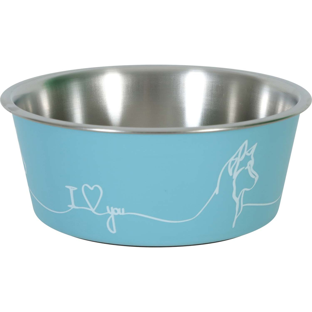 Ecuelle antidérapante bleue pour chiens love dog 400 ml
