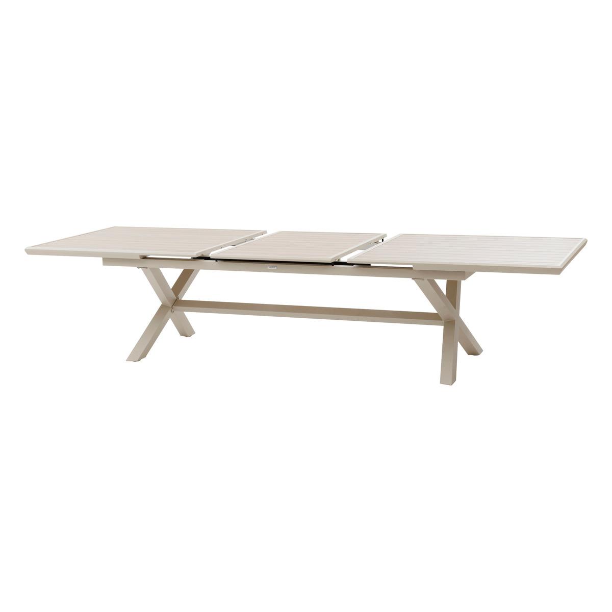 TABLE AXIOME EXTENSIBLE ALUMINIUM LIN ARGILE 12 PLACES