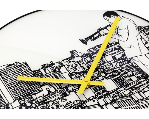 Trumpet City wandklok, wit, Ø 40 cm