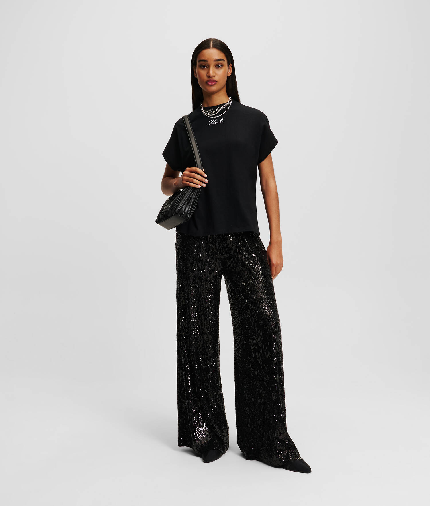 PANTALON EN JERSEY À SEQUINS
