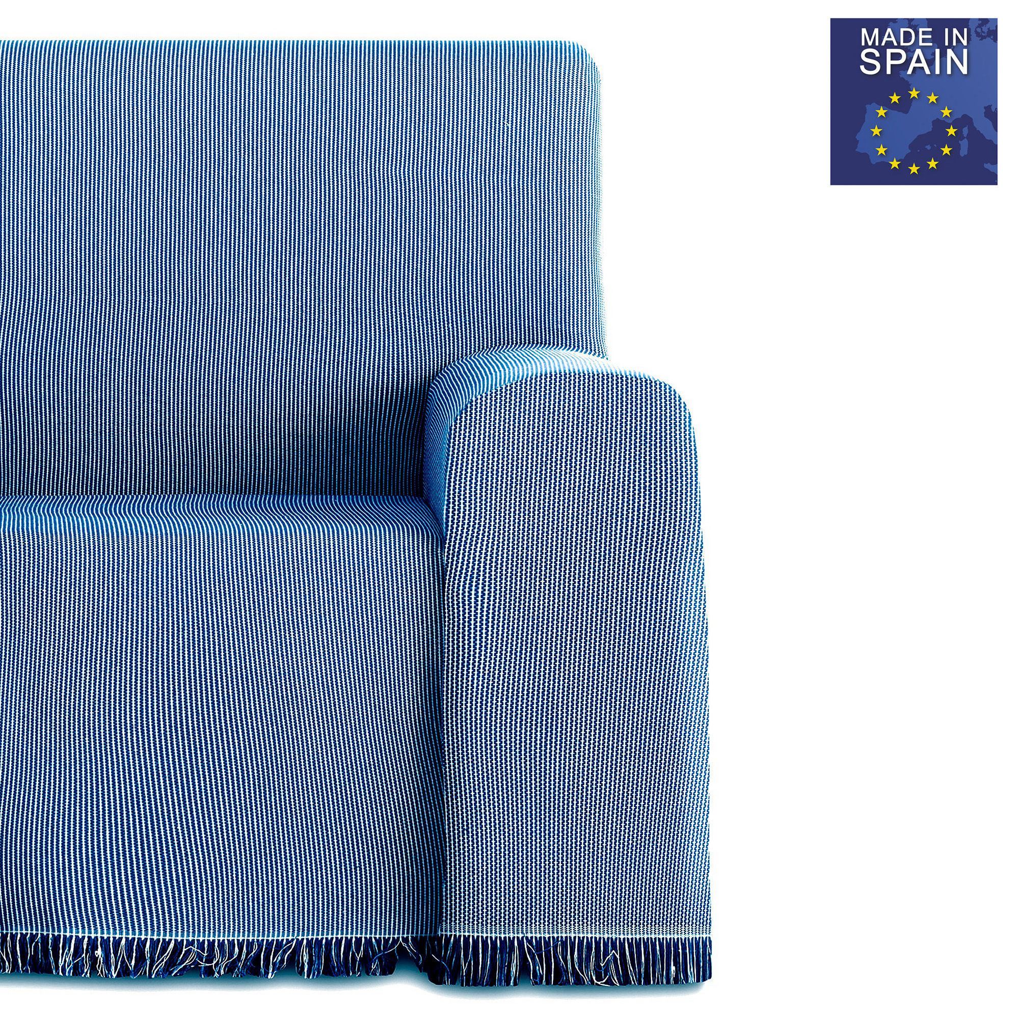 Colcha multiuso xadrez Paul, 180 x 260 cm, azul