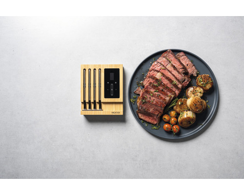 MEATER Block vleesthermometer met 50 m Bluetooth- en wifi-bereik, draadloze slimme vleesthermometer voor oven, grill, keuken en barbecue